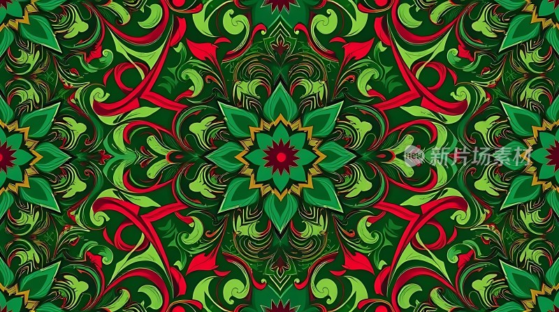 绿色花卉图案背景