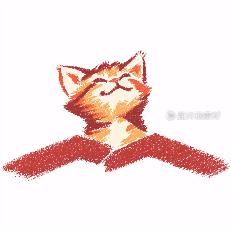 微笑的橘猫插画