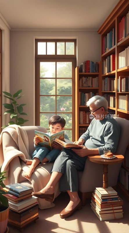 祖孙共读温馨时光