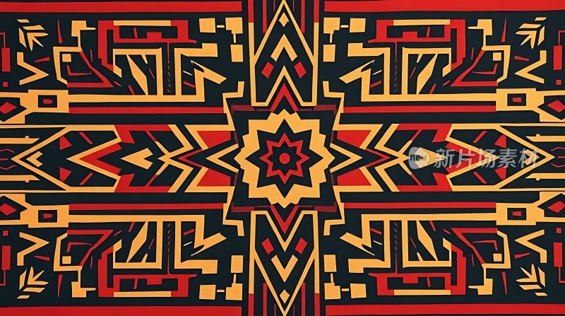 红色几何图案设计