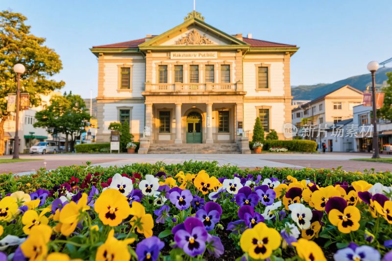 鲜花环绕的精美欧式建筑