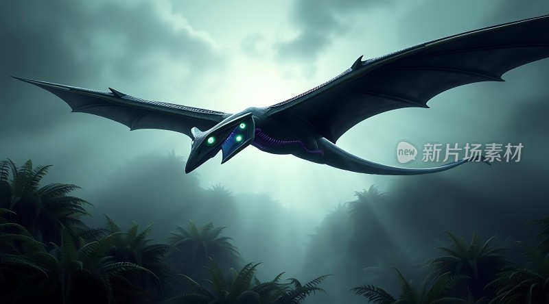 神秘龙影翱翔森林间