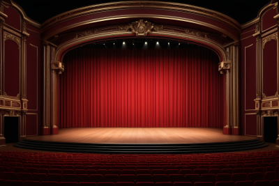红色窗帘的舞台和红色窗帘的舞台背景图片
