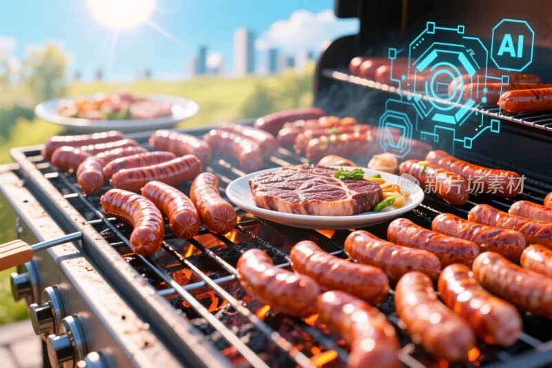 户外烧烤美食场景