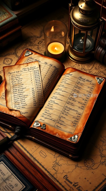 古旧账本与地图
