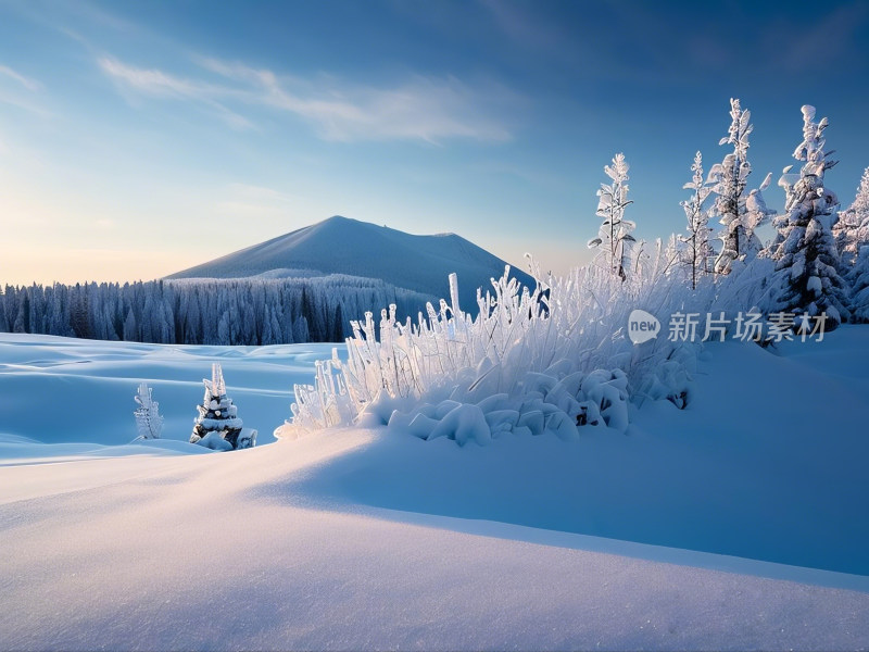 冬天冰雪天空自然风景