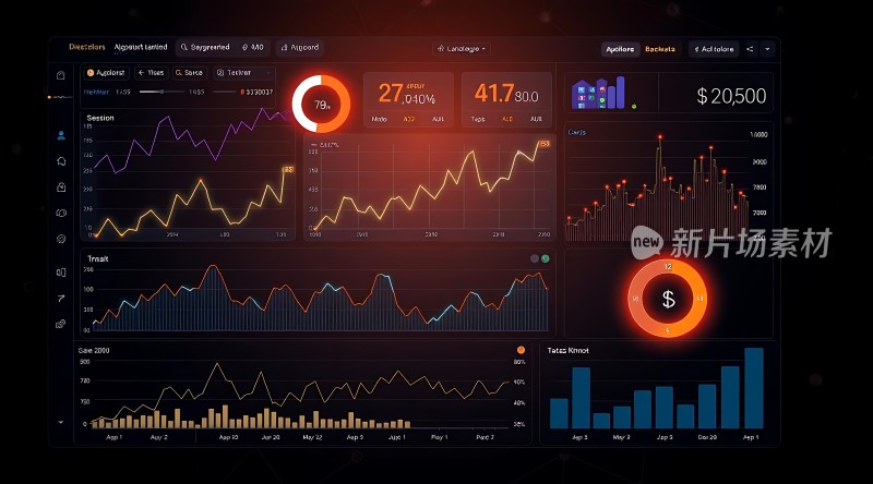 新片场素材数据可视化大屏展示