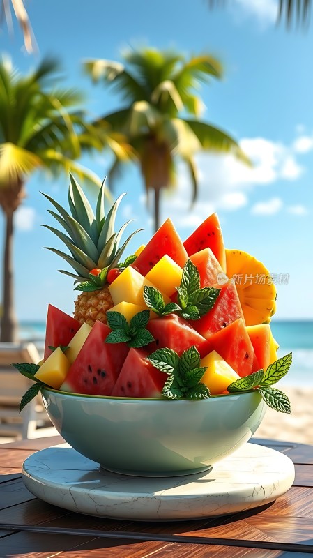 阳光下的热带水果盛宴