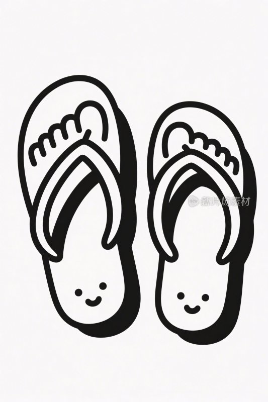 卡通拖鞋插画