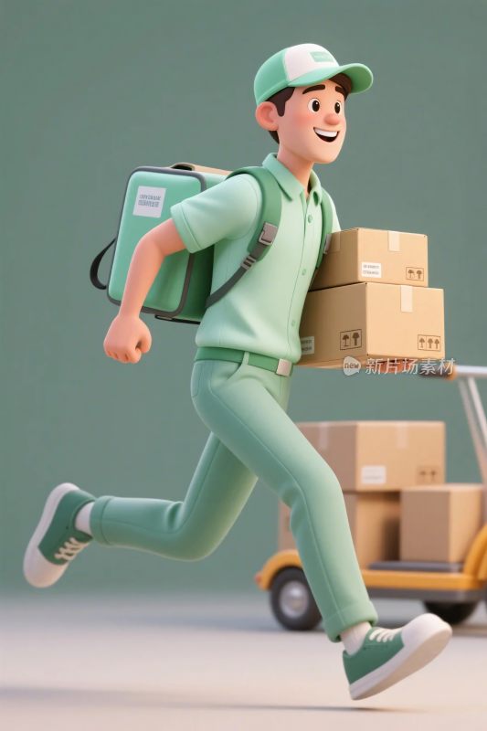 配送员配送货物动画