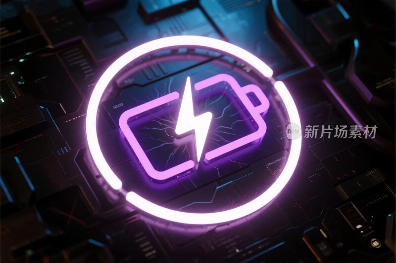 霓虹电池充电图标