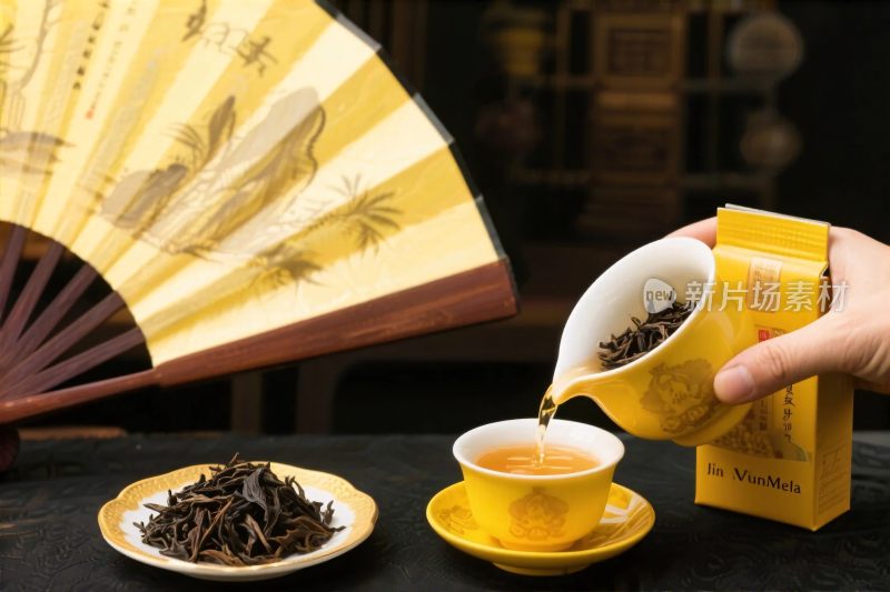 茶艺场景与折扇