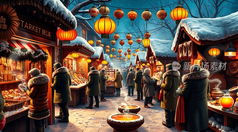 冬日集市夜市