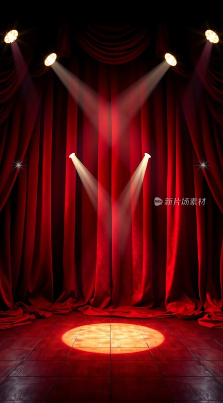红幕舞台灯光秀