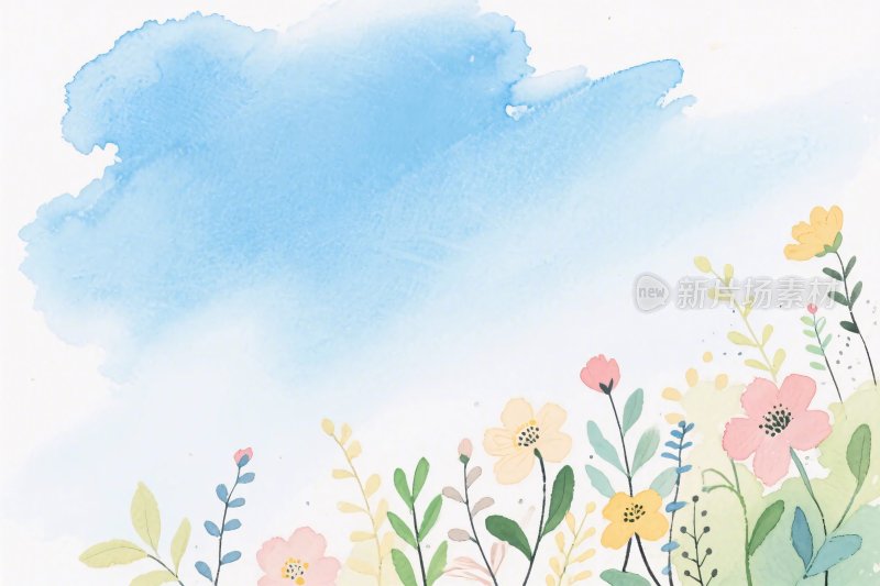 水彩花卉插画背景