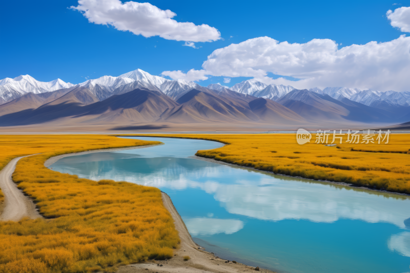 山脉湖泊风景自然风光高清图片