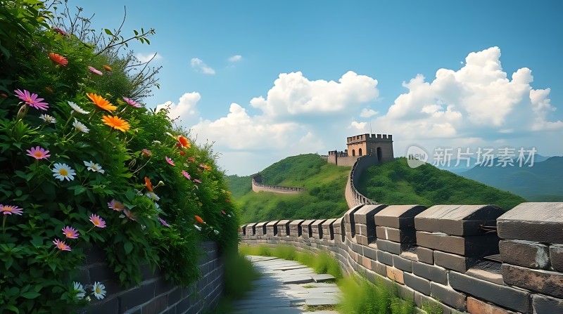 长城花海春意盎然