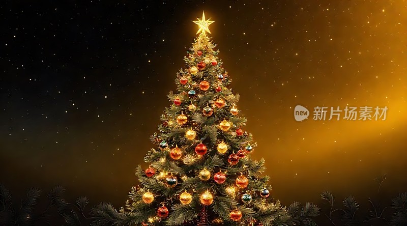 圣诞树下的温馨夜晚