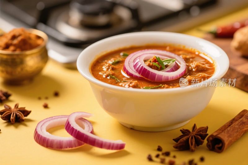 美食咖喱汤展示