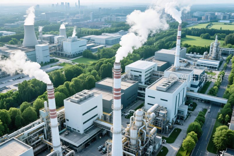 工业厂区烟囱排放图