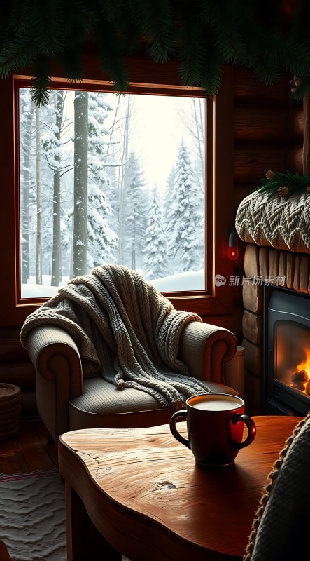 冬日暖炉旁的温馨时刻