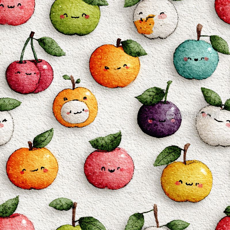 可爱卡通水果插画图案