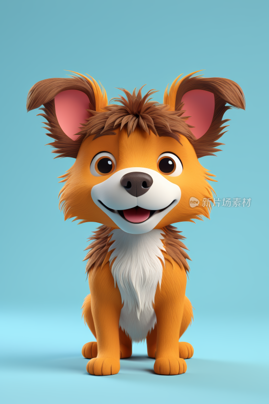 一只卡通狗的大笑特写高清图片