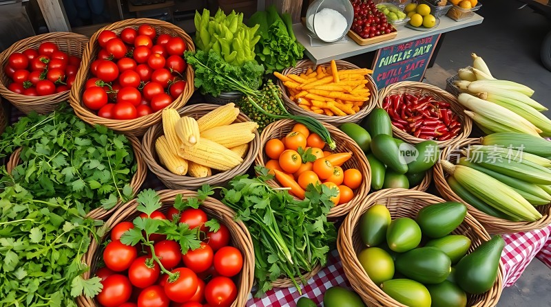 新鲜蔬果大集锦色彩缤纷营养丰富！