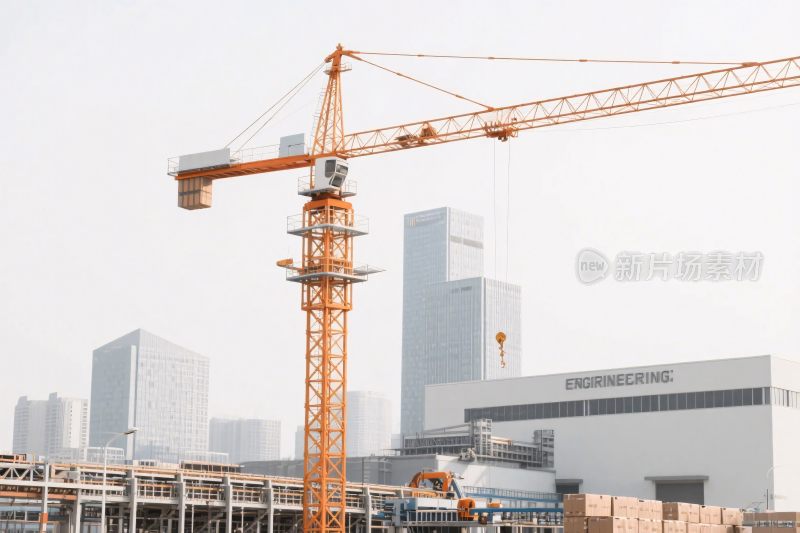 工地塔吊与城市建筑