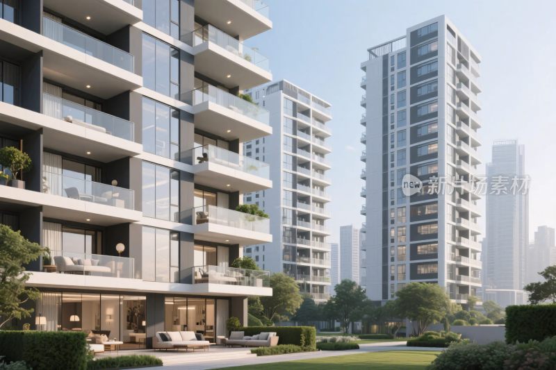 现代高层住宅效果图