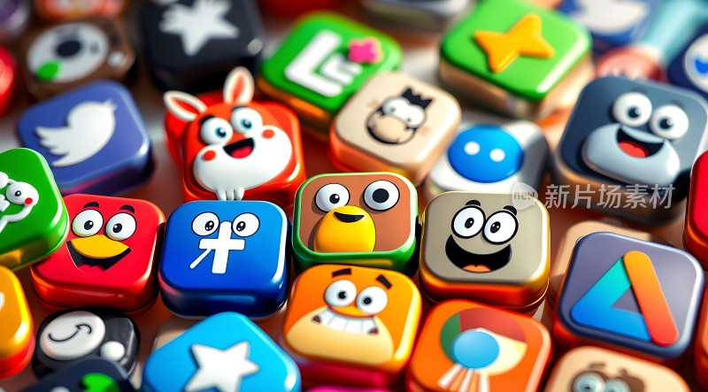 卡通图标大集合色彩鲜艳表情各异