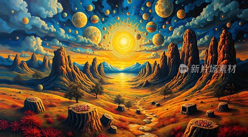 异域星球日落奇景