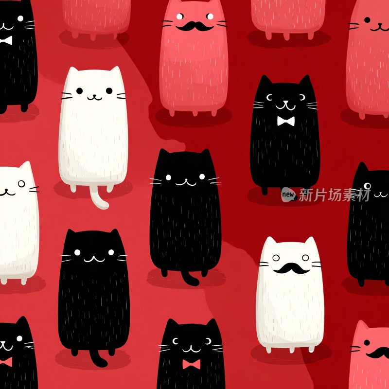 可爱猫咪插画图案