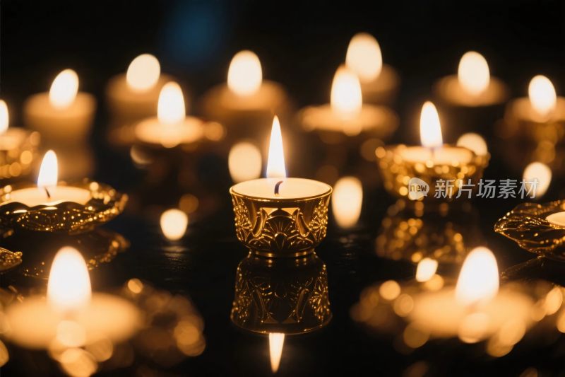 温馨蜡烛光影艺术图