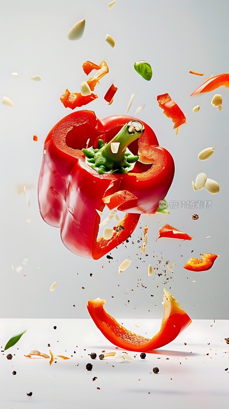 飞舞的红椒与配料