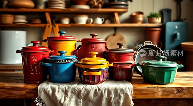 多彩陶瓷锅具展示