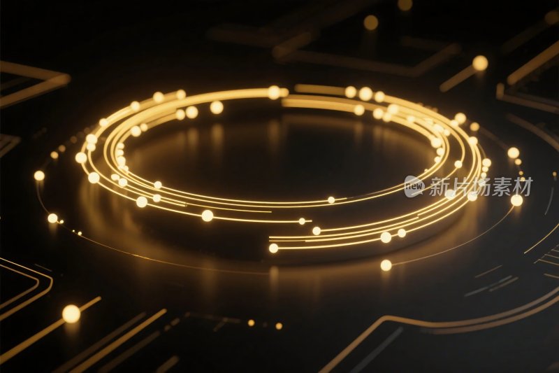 科技感环形光效插画