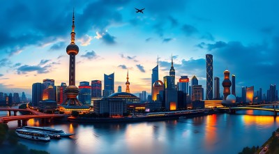 上海夜景黄浦江畔繁华都市风光 上海夜景黄浦江畔繁华都市风光