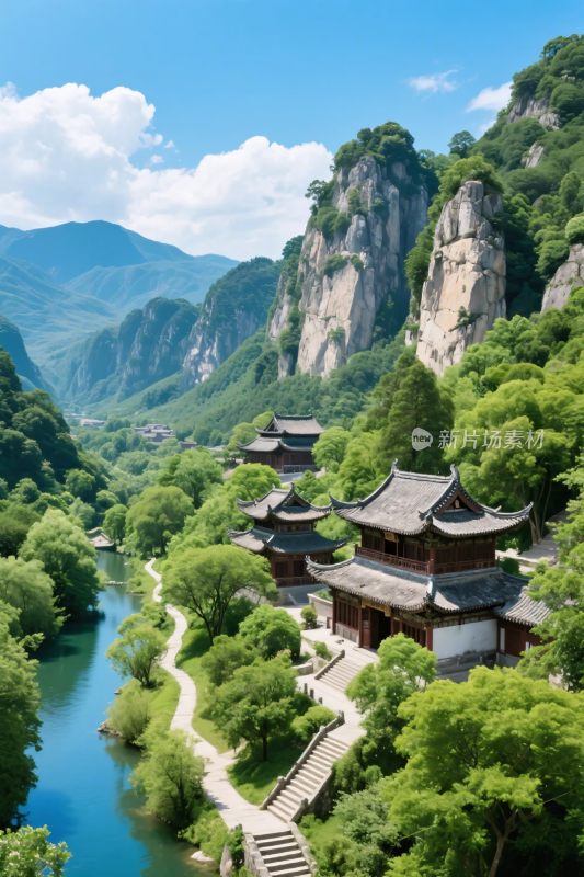 古建山水风光图