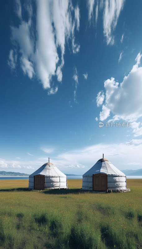 青海湖蒙古包景