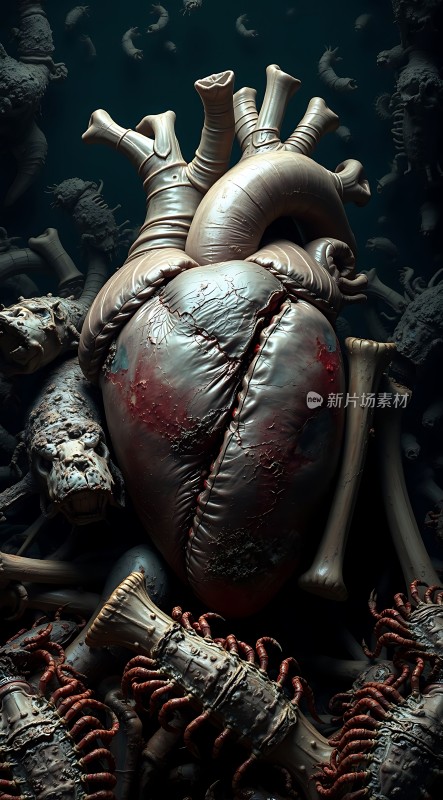 心脏与机械结合的艺术作品