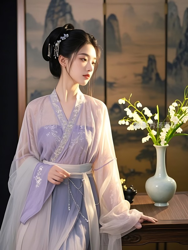 汉服佳人淡雅如画