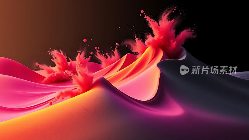 彩色粒子流动艺术图