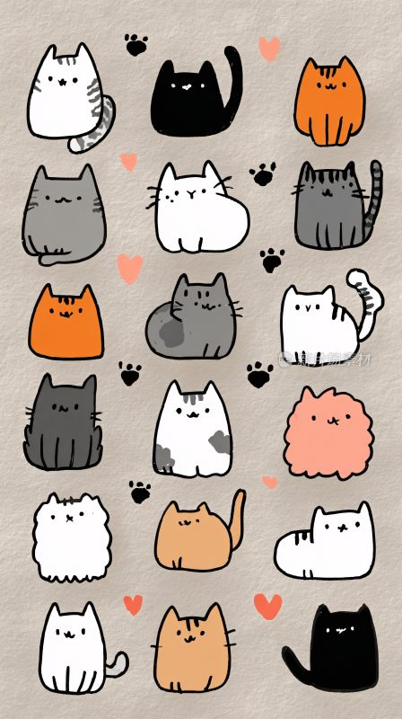 可爱猫咪插画集合