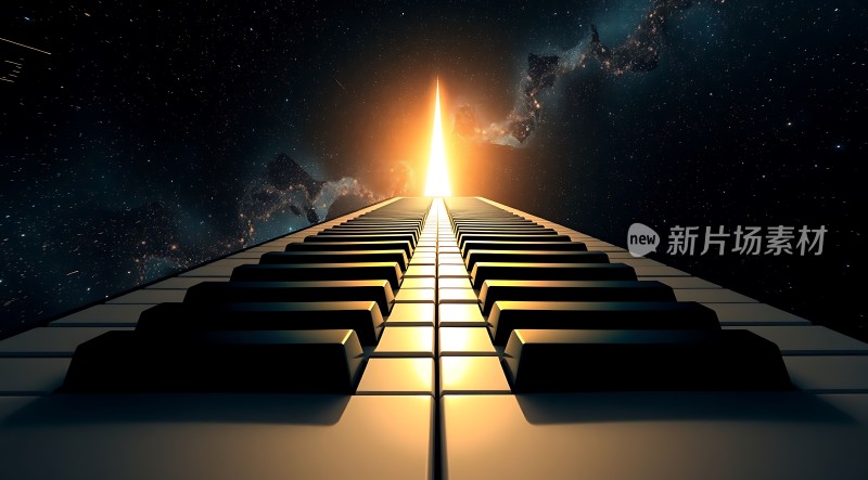 钢琴键通向宇宙的光之路