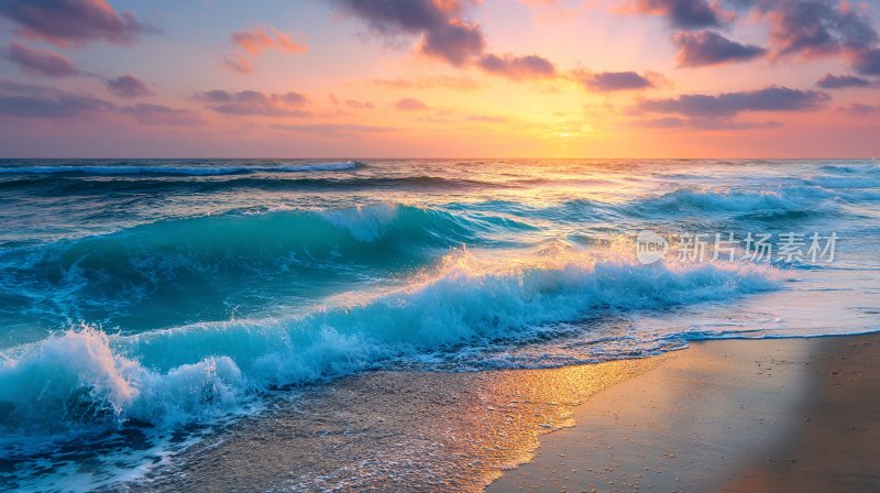 海边壮丽的日落景象