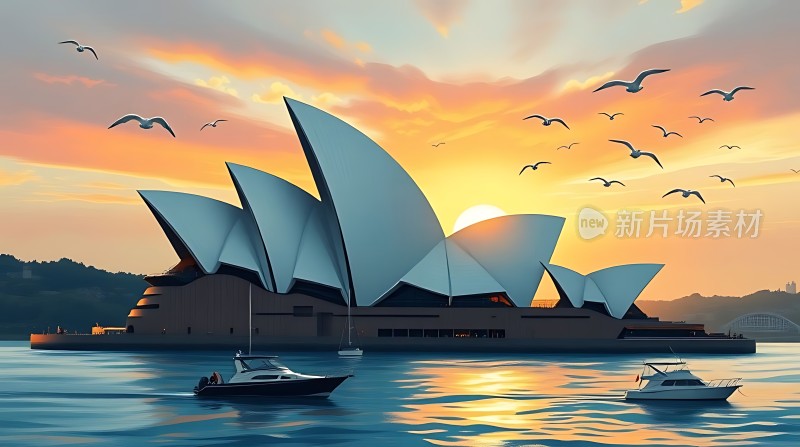 悉尼歌剧院日落美景