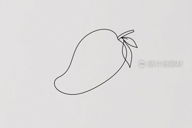 简约线条勾勒的芒果图案