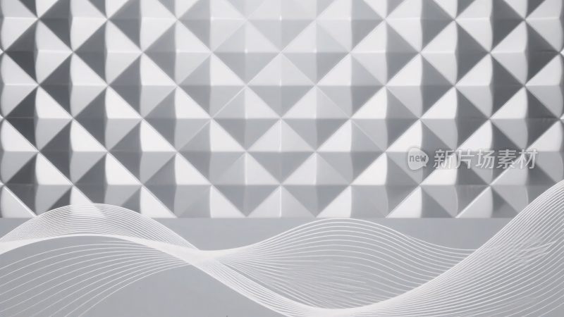 几何图案与波浪线条背景图