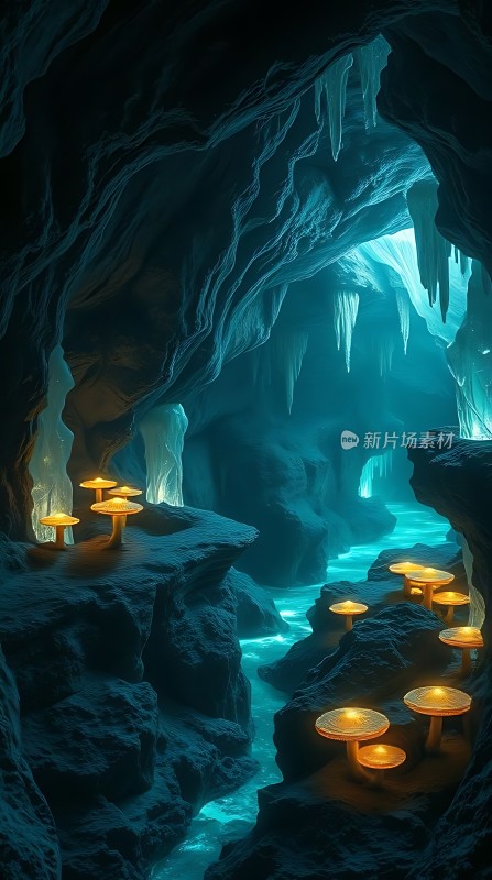 神秘洞穴中的奇幻光芒